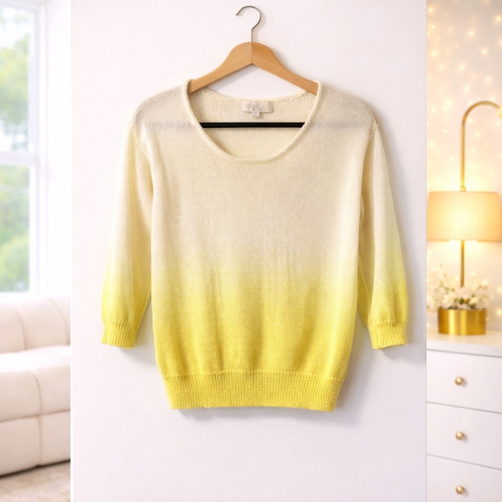 ✨ Olive + Oak Sunny Spring Ombré Knit Top Size M